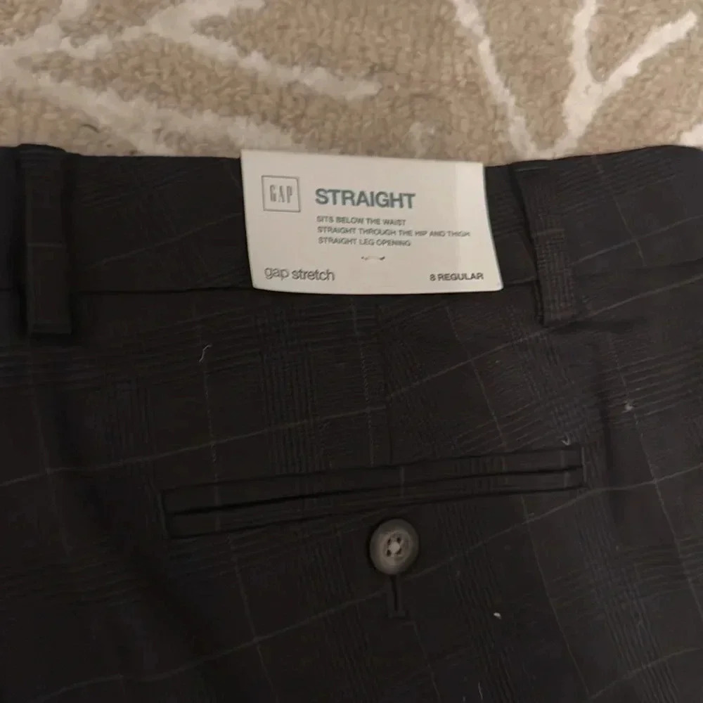 Gap straight stretch, checkered work pants NWT 8 - Picture 5 of 6